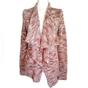 Skies Are Blue Multicolor Drape Front Knit Open Front Cardigan Size Medium